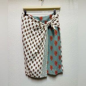 Anthropologie MAEVE Wrap Skirt Muliticolor Boho Paisley Print Size 10